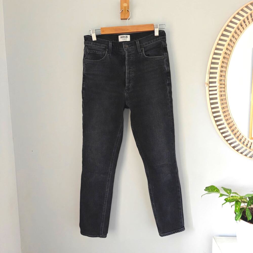 AGOLDE Nico High Rise Slim Jeans Washed Black 26 EUC